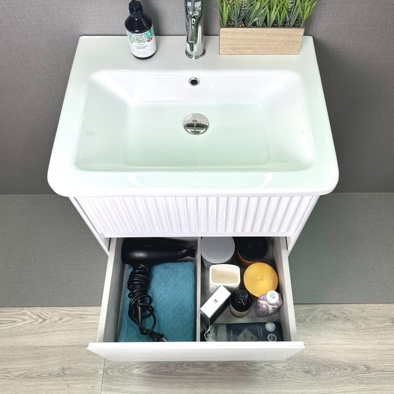 Мебель для ванной комнаты Alavann Wave 60 подвесная, белая