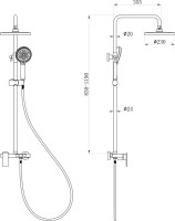 Душевая стойка beWash BV1MMSS6666 черный