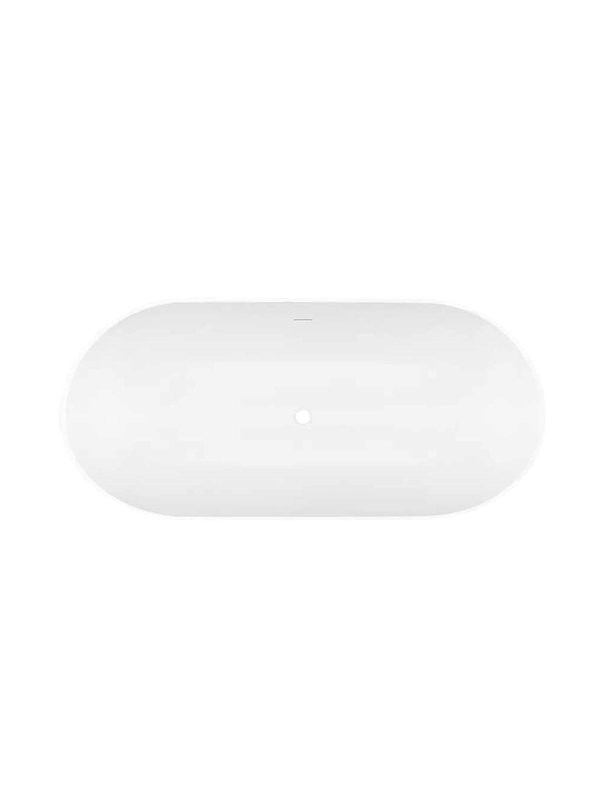 Ванна из искусственного камня Эстет Майами ФР-00017888 170x80 см, отдельностоящая, матовая белая, овальная, со сливом-переливом, с донным клапаном, solid