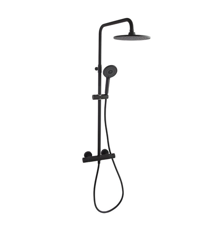 Душевая стойка Ramonsoler Termotech 965402RP230NM черная, с термостатом