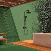 Душевая стойка Ramonsoler Termotech 965402RP230NM черная, с термостатом