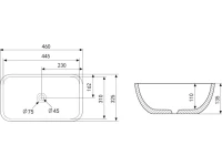 Накладная раковина Abber Rechteck AC2200MG матовая серая Накладная раковина Abber Rechteck AC2200MG матовая серая