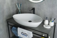 Накладная раковина GID Creativo N9062 67 глянцевая белая, фаянс