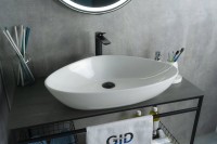 Накладная раковина GID Creativo N9062 67 глянцевая белая, фаянс