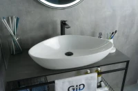 Накладная раковина GID Creativo N9062 67 глянцевая белая, фаянс