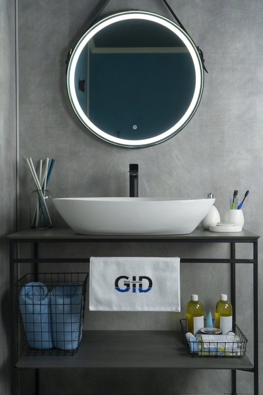 Накладная раковина GID Creativo N9062 67 глянцевая белая, фаянс