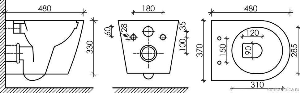 Комплект Унитаз подвесной Ceramicanova Forma CN3011 с микролифтом + Инсталляция VitrA V-Fix Core 732-5800-01 с кнопкой смыва Root R 740-2280 хром