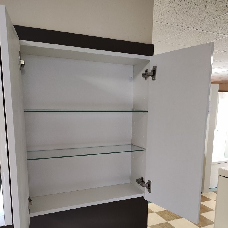 Шкаф в ванную Belux Мадрид подвесной, глянцевый белый