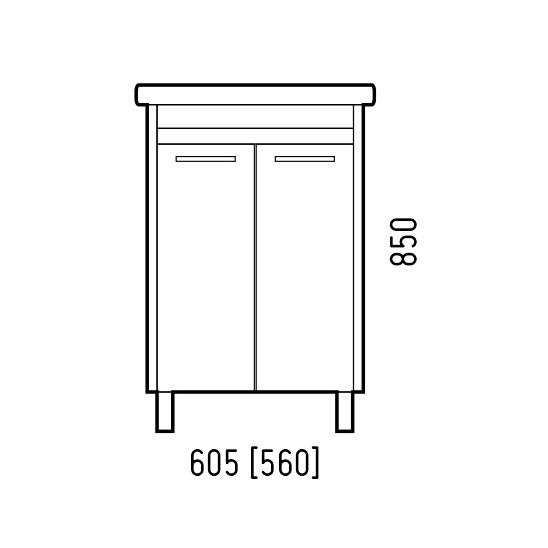 Тумба с раковиной Corozo Лорена 60 напольная, антик