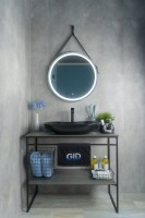 Накладная раковина GID Lago Bm9175 67 матовая черная, овальная, фаянс