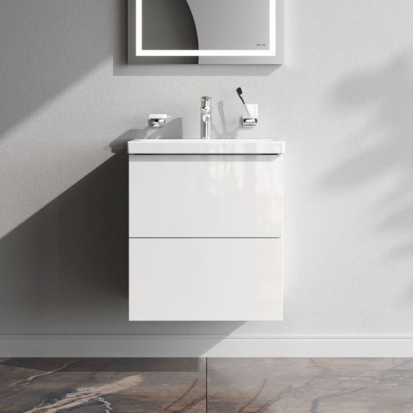 Тумба с раковиной AM.PM Gem 50 подвесная, 2 ящика, белый глянец
