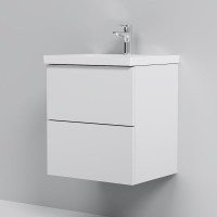 Тумба с раковиной AM.PM Gem 50 подвесная, 2 ящика, белый глянец