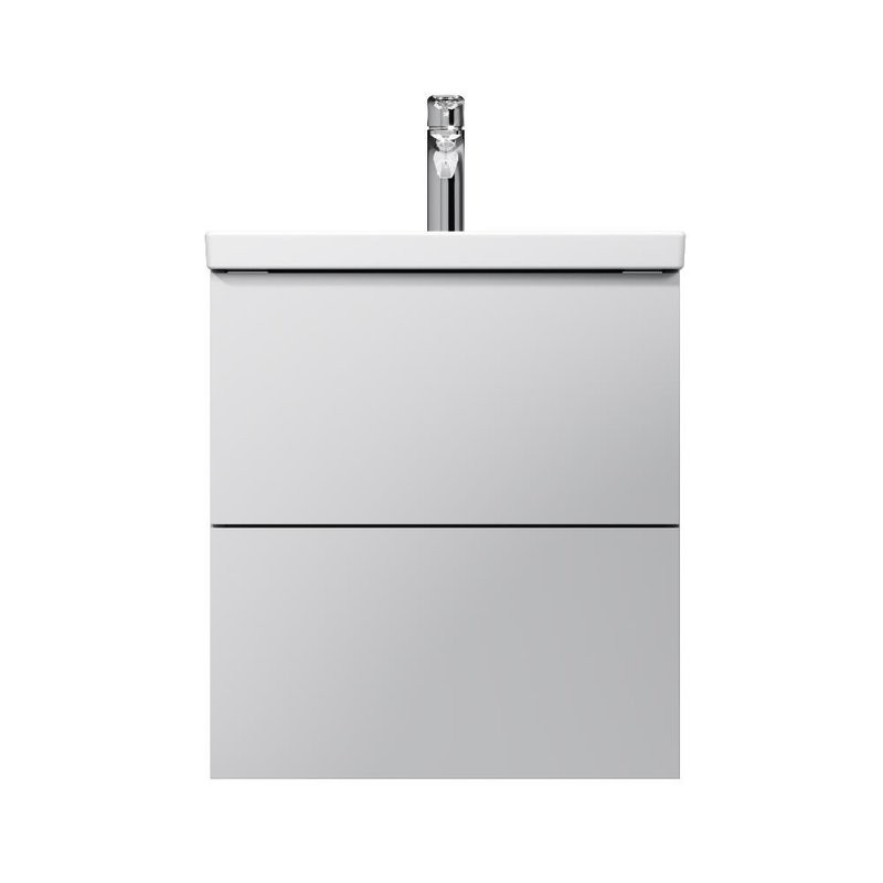 Тумба с раковиной AM.PM Gem 50 подвесная, 2 ящика, белый глянец