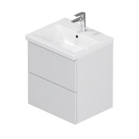Тумба с раковиной AM.PM Gem 50 подвесная, 2 ящика, белый глянец