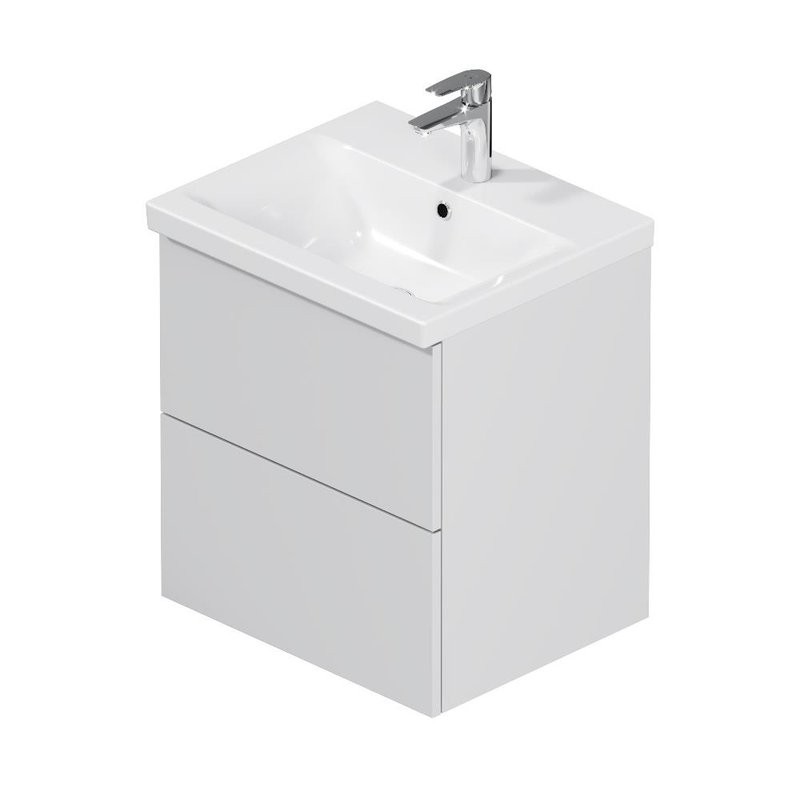 Тумба с раковиной AM.PM Gem 50 подвесная, 2 ящика, белый глянец