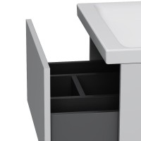 Тумба с раковиной AM.PM Gem 50 подвесная, 2 ящика, белый глянец