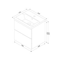 Тумба с раковиной AM.PM Gem 50 подвесная, 2 ящика, белый глянец