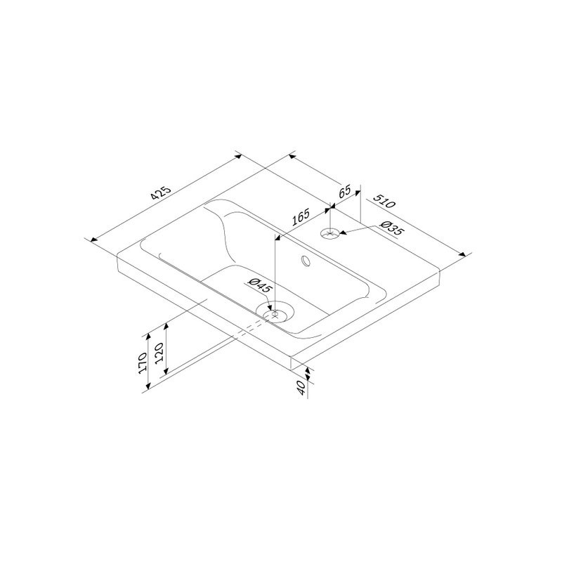 Тумба с раковиной AM.PM Gem 50 подвесная, 2 ящика, белый глянец