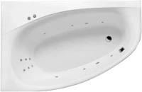 Акриловая ванна Excellent Kameleon WAEX.KML17.LINE L 170x110 см, угловая, левая, пристенная, с гидромассажем, белая, асимметричная, с каркасом, со сливом-переливом