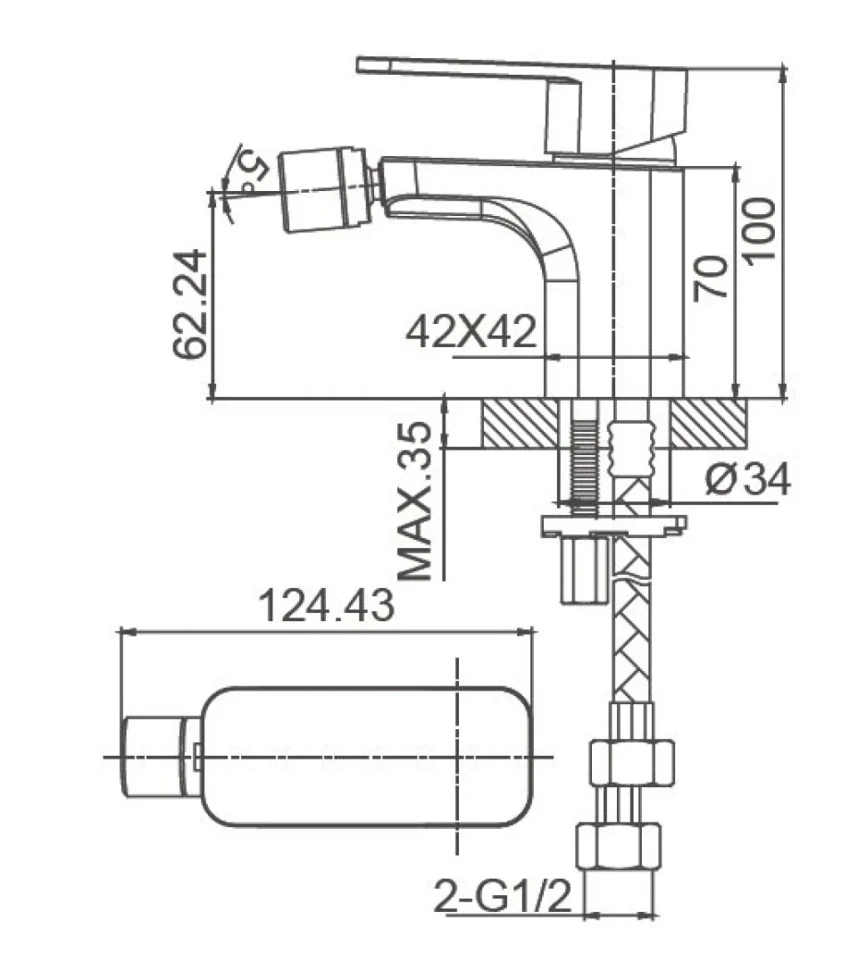 Смеситель для биде Wonzon & Woghand Arnie WW-695001-MB черный матовый