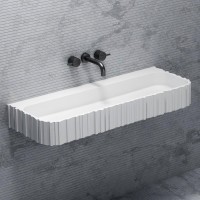 Раковина подвесная Abber Stein AS2652-1.0 100 матовая белая, прямоугольная, искусственный камень