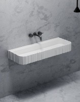 Раковина подвесная Abber Stein AS2652-1.0 100 матовая белая, прямоугольная, искусственный камень