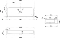 Раковина подвесная Abber Stein AS2652-1.0 100 матовая белая, прямоугольная, искусственный камень