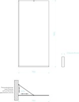 Душевая перегородка Maybahglass MGD-698-5у 79 см, профиль хром матовый, стекло графит