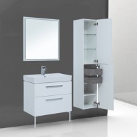 Тумба с раковиной Aquanet Nova 75 белый глянец