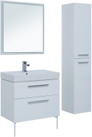 Тумба с раковиной Aquanet Nova 75 белый глянец