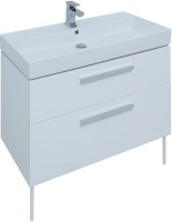 Тумба с раковиной Aquanet Nova 75 белый глянец