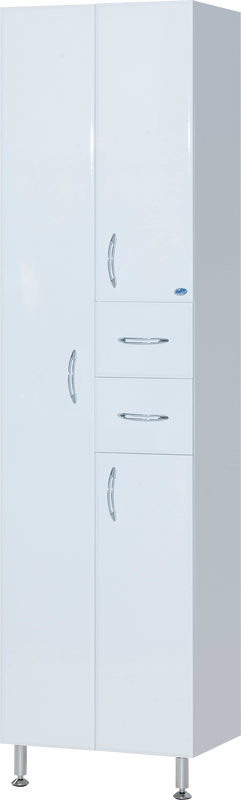 Шкаф пенал для ванной Bellezza 60 2 ящика белый