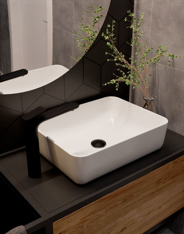 Смеситель для раковины высокий матовый черный, AQUAme Como AQM6514MB