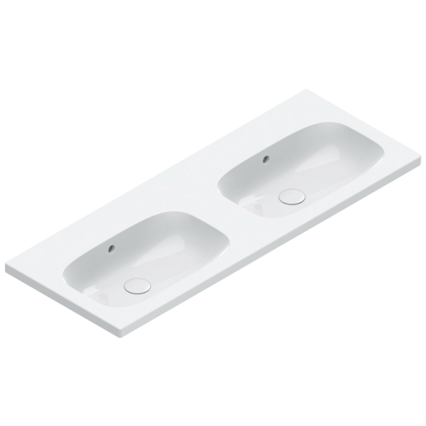 Раковина подвесная Catalano Alvea 0621220001 120 глянцевая белая, прямоугольная, двойная