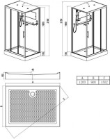 Душевая кабина Esbano Elegancia ESKG3129CKR