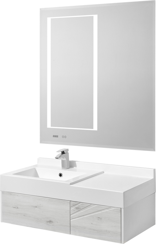 Мебель для ванной комнаты AQUATON Сакура 100 L, ольха наварра, белая