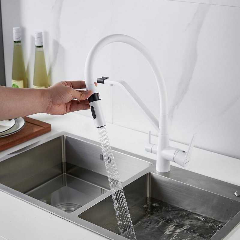 Смеситель для кухни Shevanik S278C белый