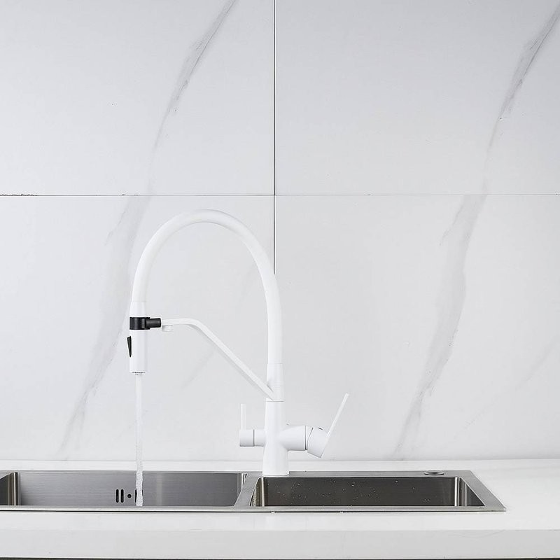 Смеситель для кухни Shevanik S278C белый