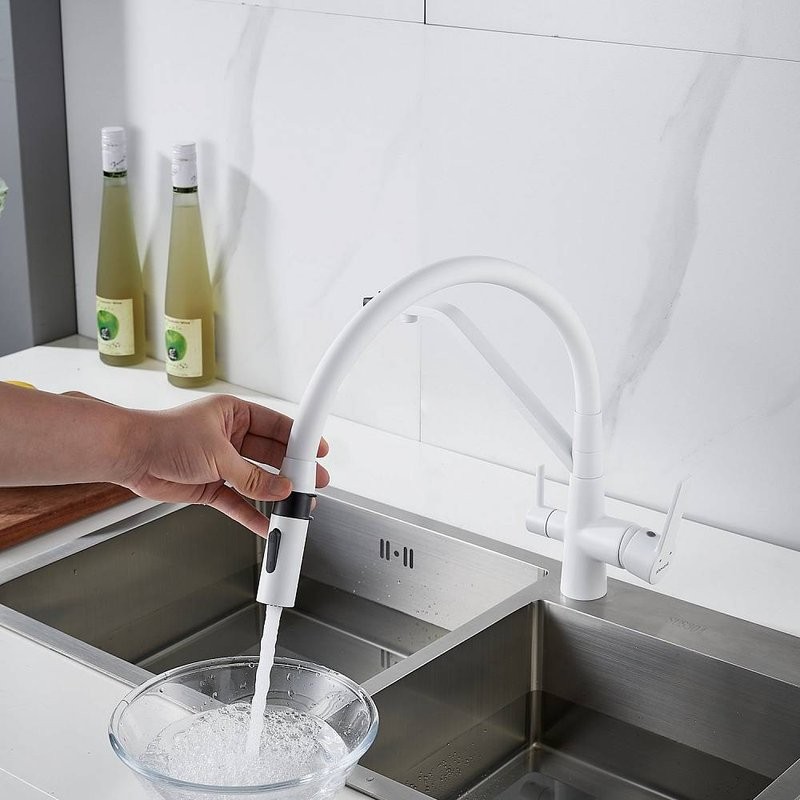 Смеситель для кухни Shevanik S278C белый