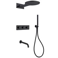 Душевой комплект Abber Wasser Kreis AF8150B С ВНУТРЕННЕЙ ЧАСТЬЮ, матовый черный