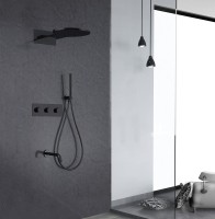 Душевой комплект Abber Wasser Kreis AF8150B С ВНУТРЕННЕЙ ЧАСТЬЮ, матовый черный