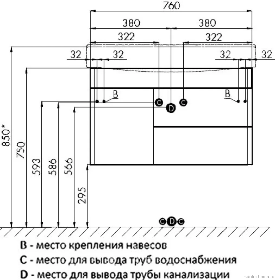 Тумба под раковину AQUATON Беверли 80
