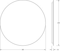 Зеркало круглое Defesto Opti DF 2853S 60 с LED-подсветкой, 3000К, сенсорный выключатель