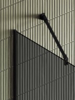 Душевая перегородка Maybahglass MGD-711-6у 109 см, профиль черный, стекло графит