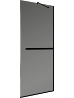 Душевая перегородка Maybahglass MGD-711-6у 109 см, профиль черный, стекло графит