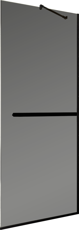 Душевая перегородка Maybahglass MGD-711-6у 109 см, профиль черный, стекло графит