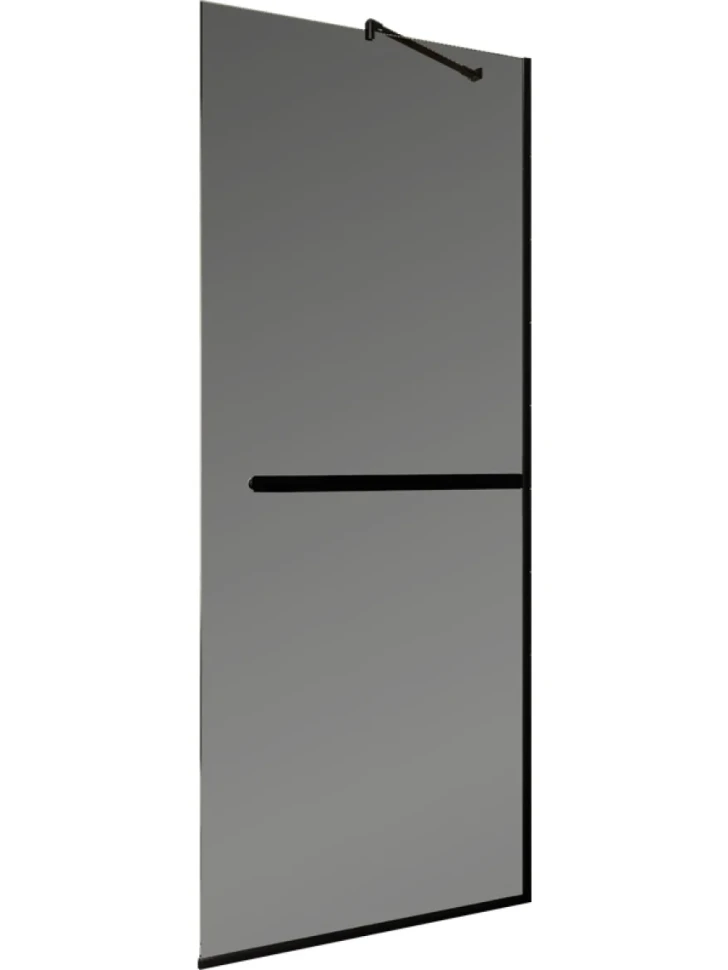 Душевая перегородка Maybahglass MGD-711-6у 109 см, профиль черный, стекло графит