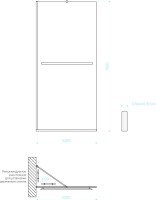 Душевая перегородка Maybahglass MGD-711-6у 109 см, профиль черный, стекло графит