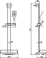 Душевой гарнитур Rose R159 хром