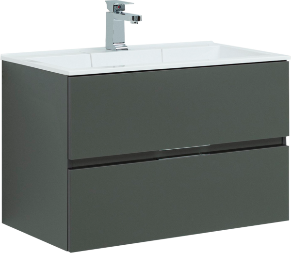 Тумба с раковиной Aquanet Алвита 80 серый антрацит